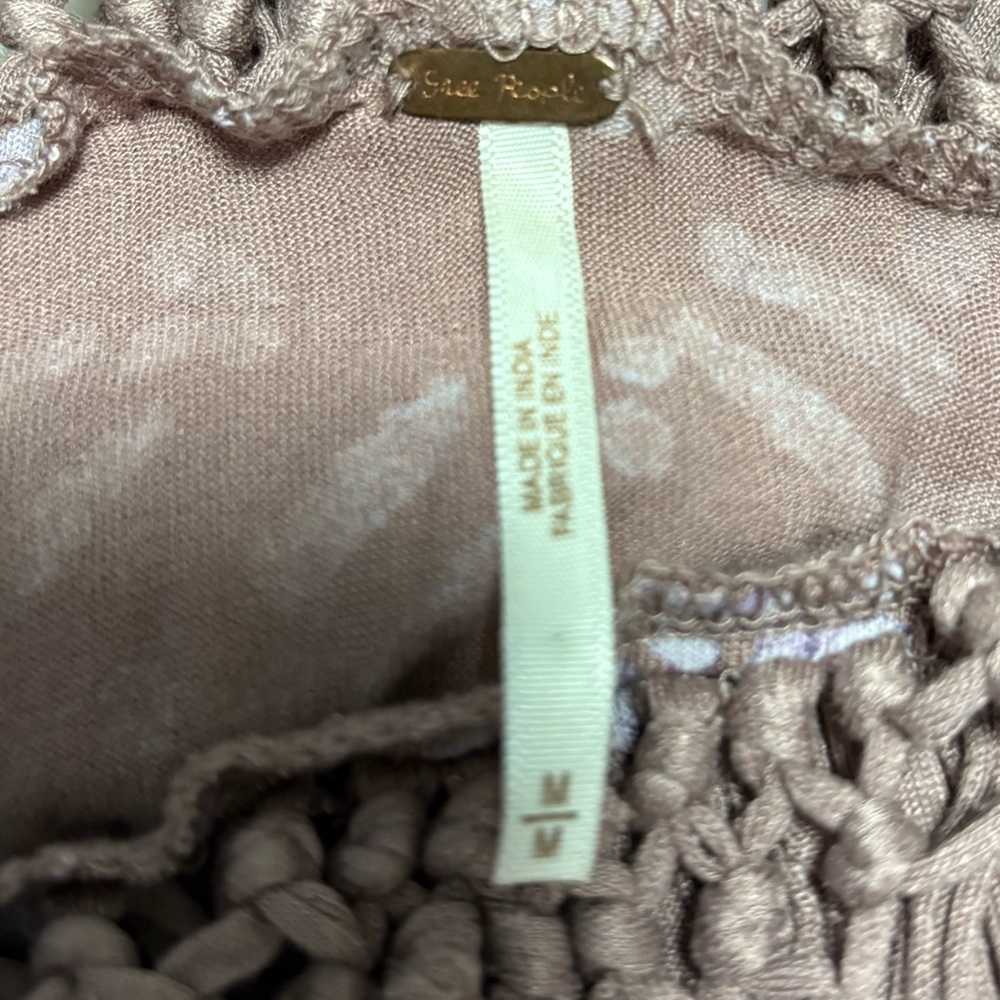 Free People Retired Vintage Boho Chic Mauve Tank Top - Picture 6 of 8